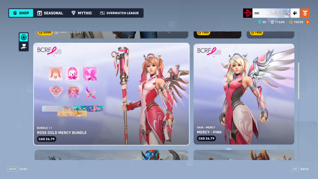 Rose Gold Mercy Bundle and Pink Mercy skin 
