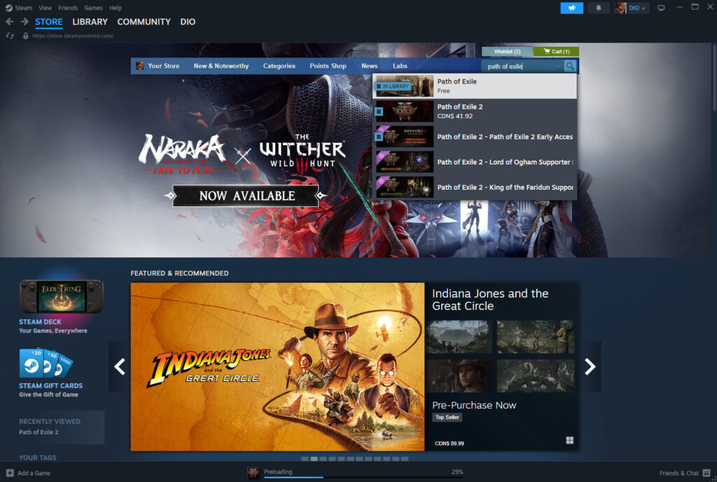 preload Path of Exile 2 