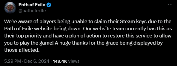 poe2 steam key unavailable