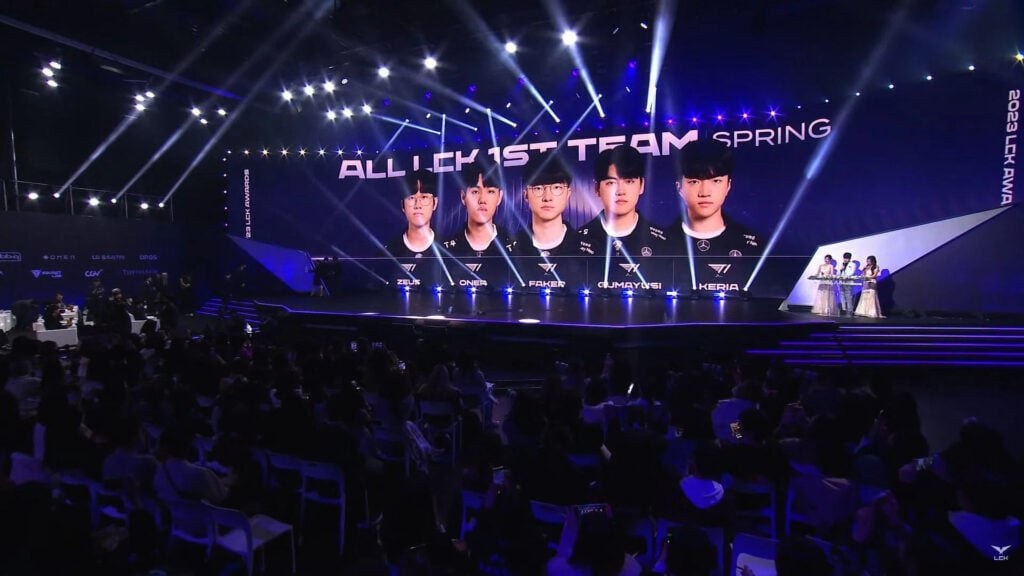 Faker, along T1 players, are listed in the All LCK 1st Team during the LCK 2023 Spring.