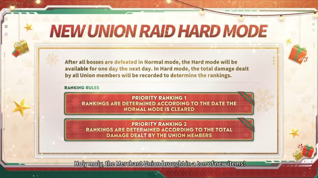 Hard Mode is now available for Union Raid.