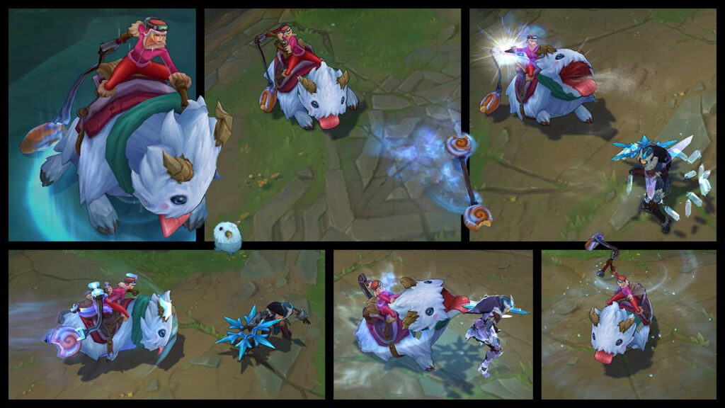 A closer look to LoL Poro Rider Sejuani skin animations.