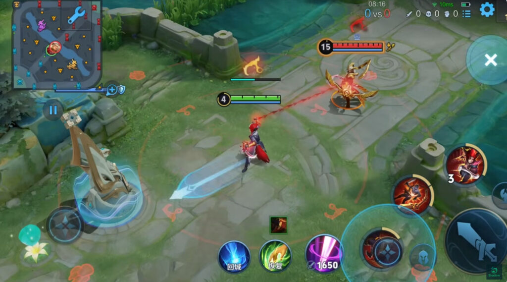 Xuance's Skill 1 allows him to dash in a specified direction and can be combined with Skill 2 to give strong crowd control.