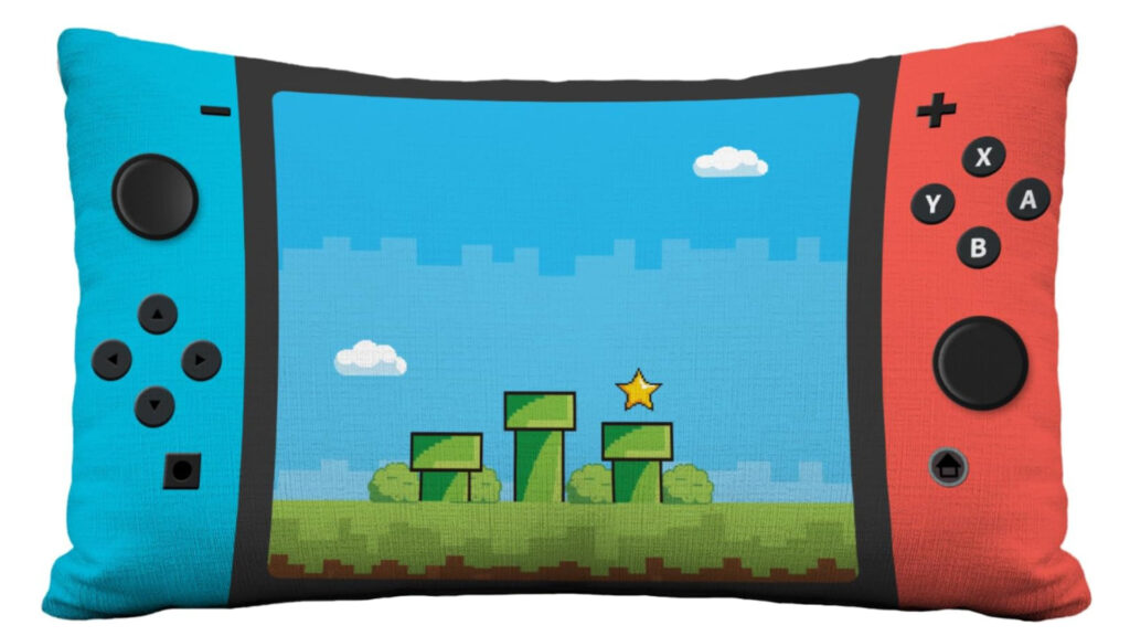 Nintendo Switch Mario-inspired pillow gamer gift idea