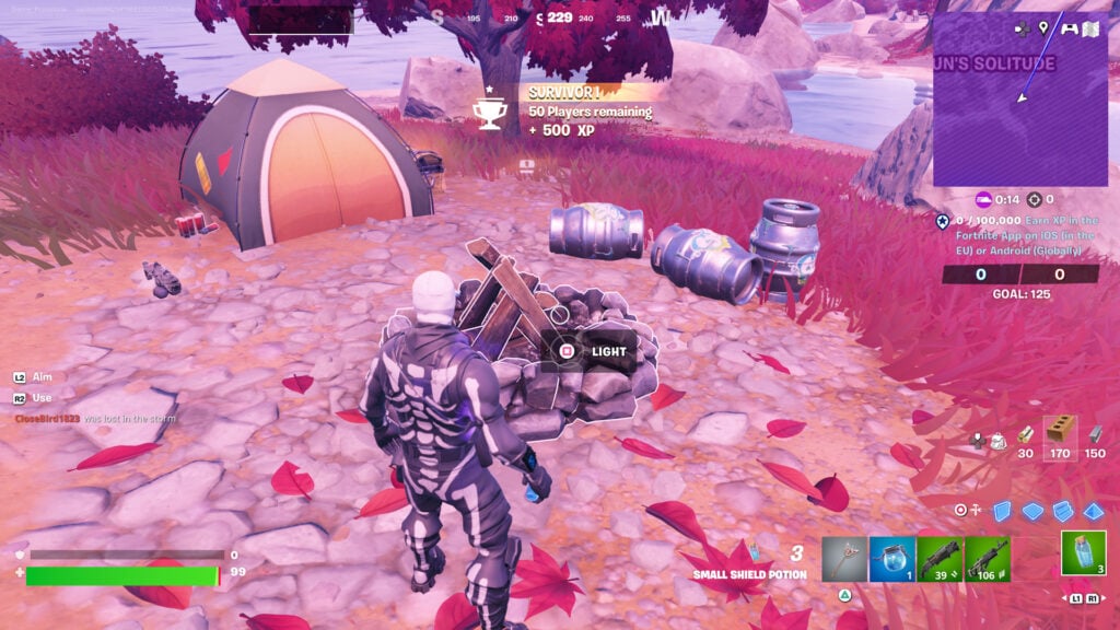 Fortnite campfire Quest 1