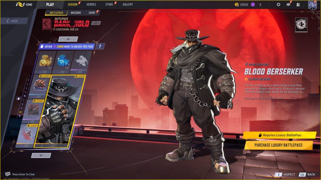 Blood Berserker Wolverine Costume