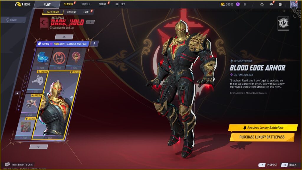 Blood Edge Armor Iron Man Costume