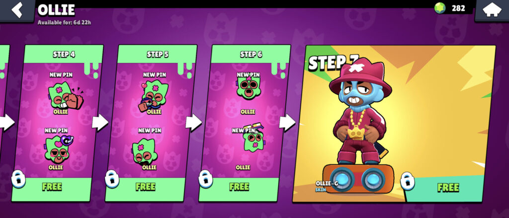 It's a Brawl Stars screenshot — the new brawler (character) Ollie in the game shop as part of a bundle with a spray, pins, and a skin.