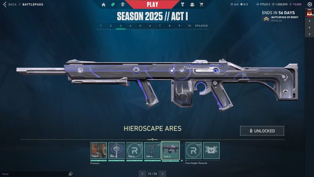 Hieroscape Ares in the VALORANT Season 2025 // Act 1 Battlepass.