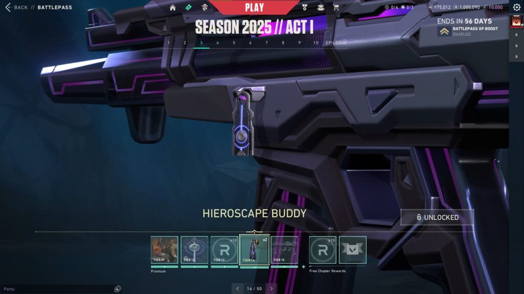 Hieroscape Buddy in the VALORANT Season 2025 // Act 1 Battlepass.