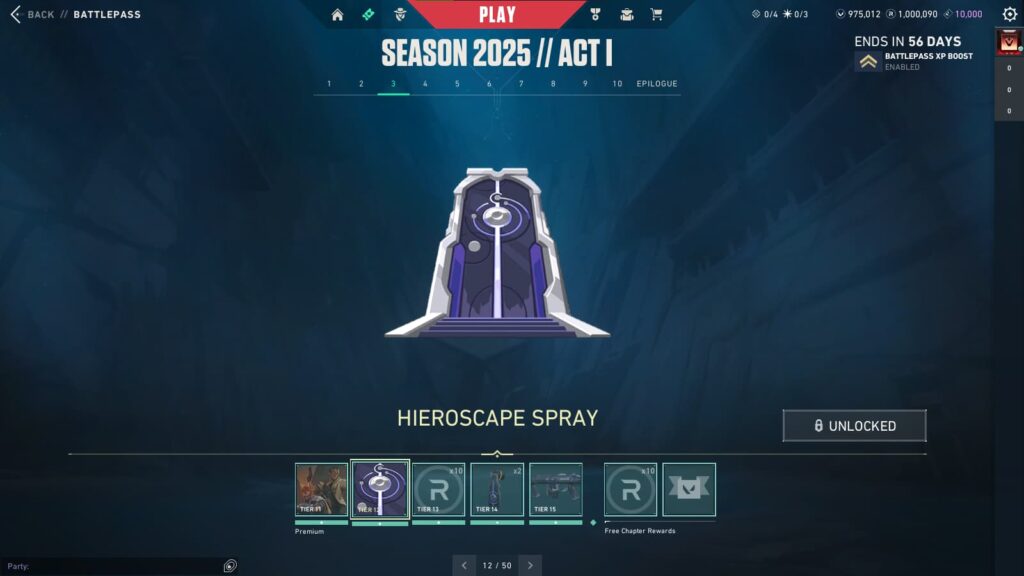Hieroscape Spray in the VALORANT Season 2025 // Act 1 Battlepass.