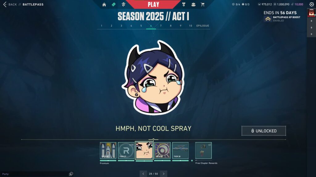 Hmph, Not Cool Spray in the VALORANT Season 2025 // Act 1 Battlepass.