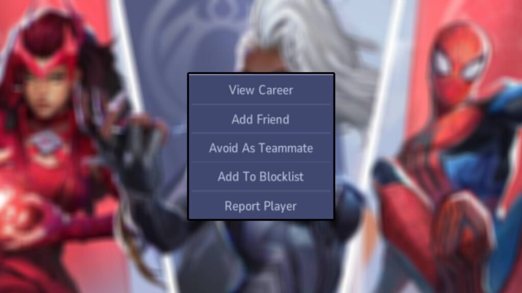 How to block and avoid players in Marvel Rivals