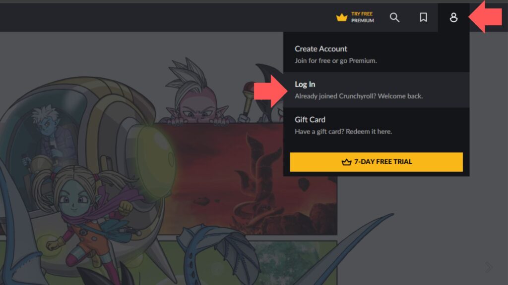 Crunchyroll account login