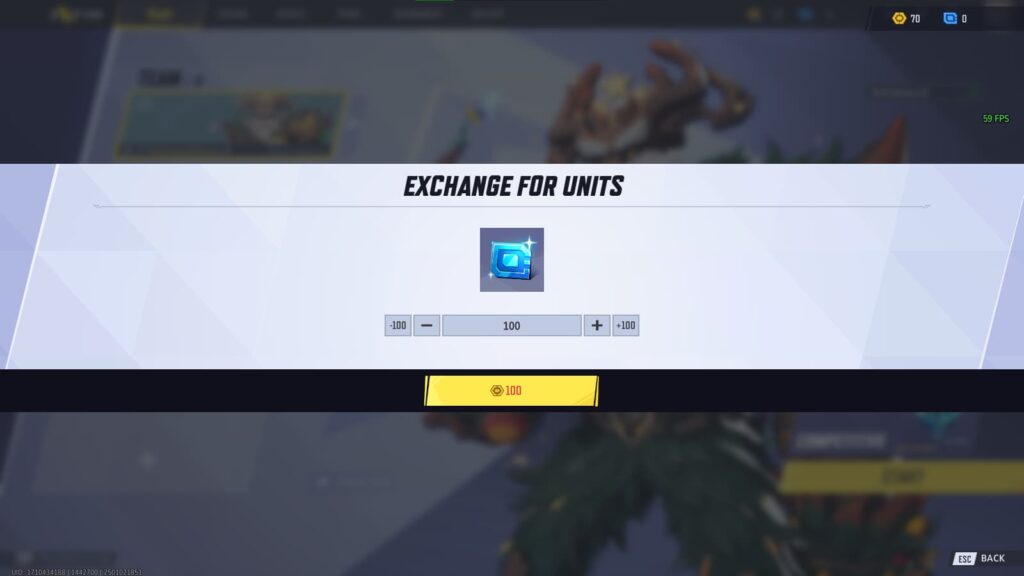 The Lattice to Unit exchange screen in Marvel Rivals.