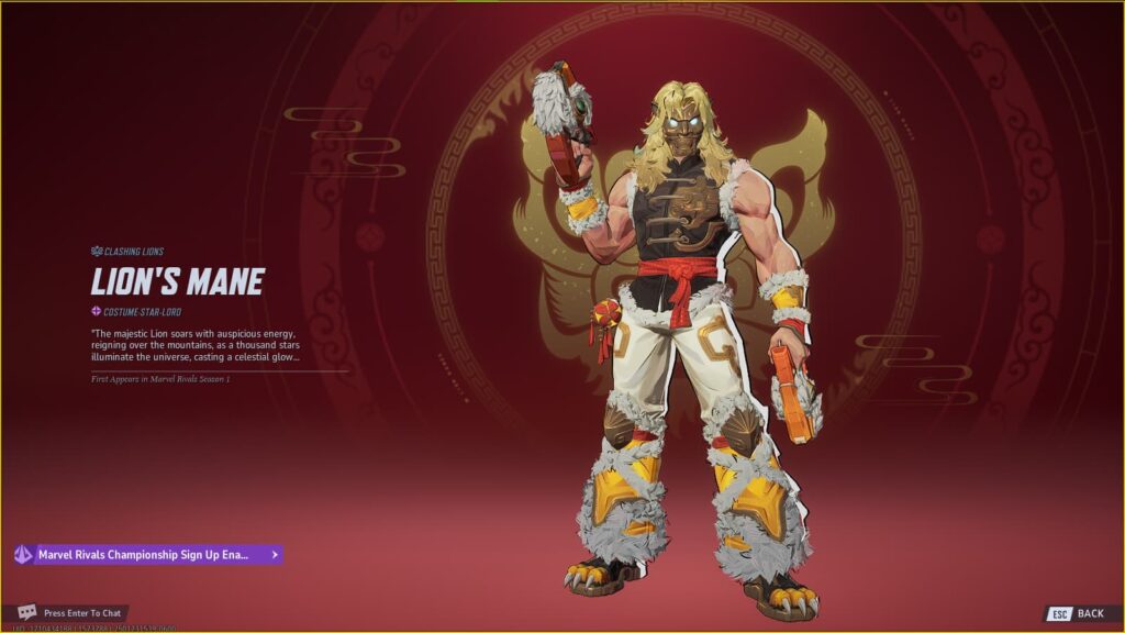How to get the free Lion's Mane Star-Lord skin in Marvel Rivals