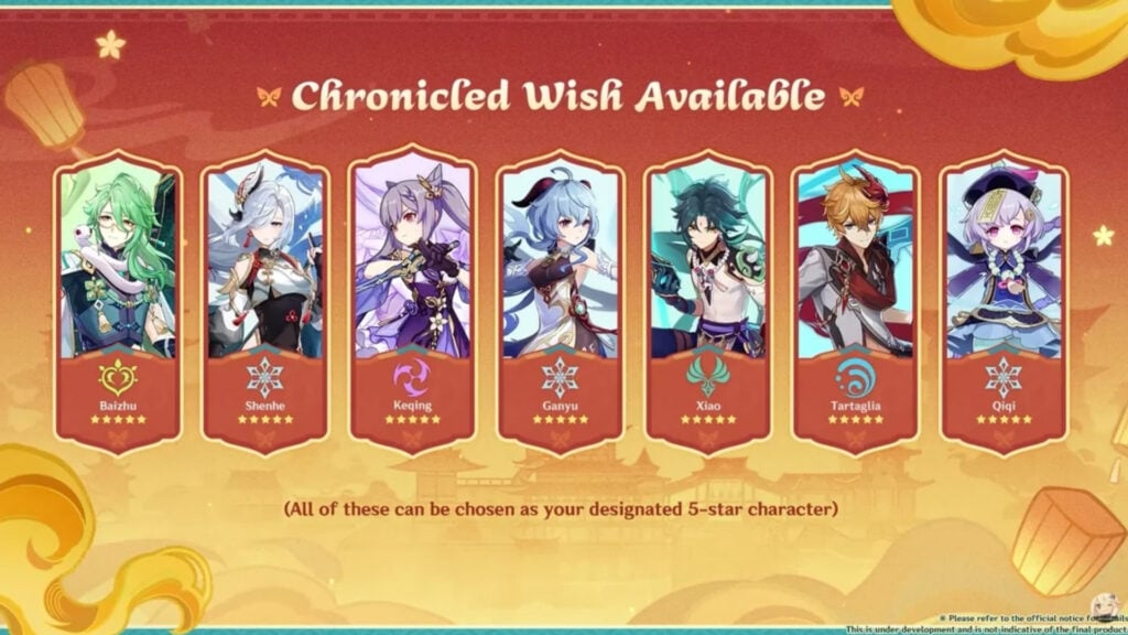 all the free five star characters of the Lantern Rite Festival