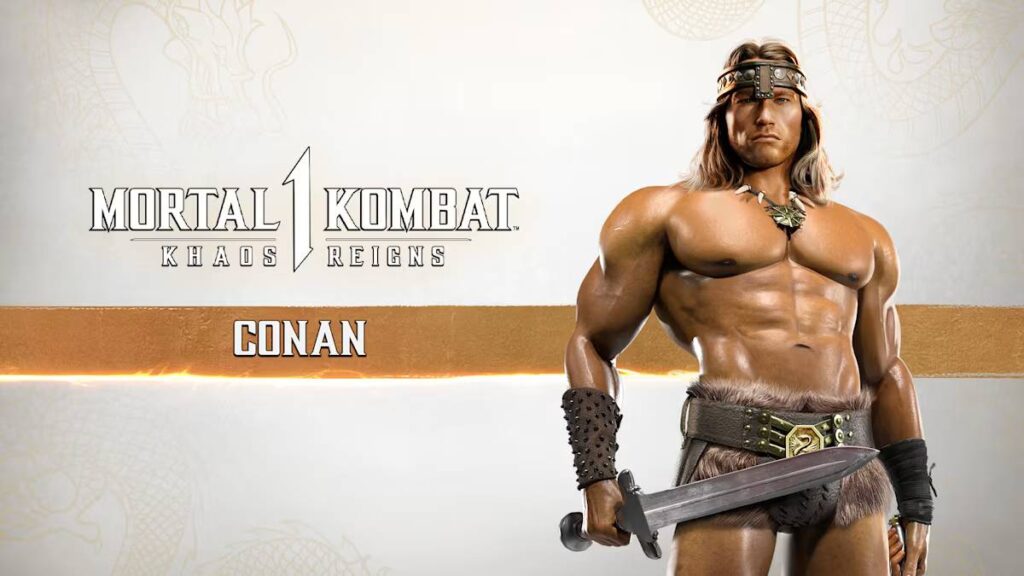 It’s the official poster of Conan the Barbarian as a DLC character in the fighting game Mortal Kombat 1