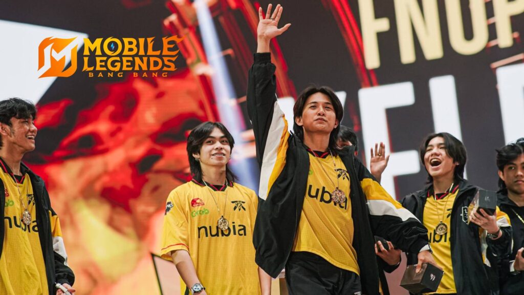 It’s a photo of MLBB esports World Champions 2024: the team Fnatic ONIC PH won the Mobile Legends: Bang Bang tournament M6. It’s a thumbnail for an article about MLBB esports stats from 2024.