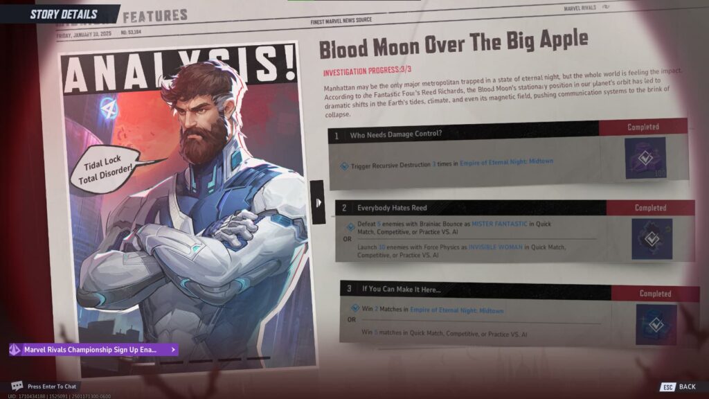 Midnight Features challenges part 1 to get the free Thor Reborn from Ragnarok costume in Marvel Rivals.