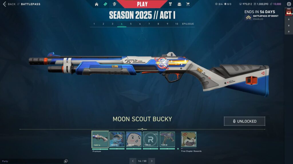 Moon Scout Bucky in the VALORANT Season 2025 // Act 1 Battlepass.