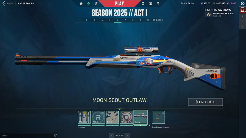 Moon Scout Outlaw in the VALORANT Season 2025 // Act 1 Battlepass.