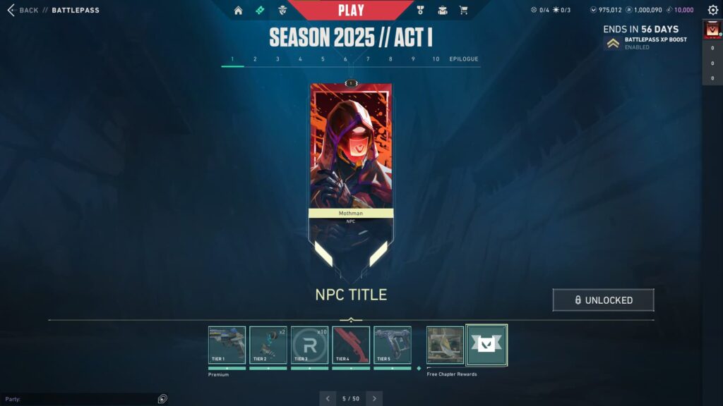 NPC Title (Free) in the VALORANT Season 2025 // Act 1 Battlepass.