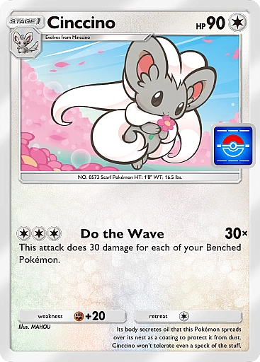 Cinccino as a promo card in the mobile Pokémon game