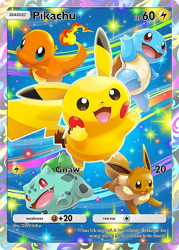 The electric Pokemon Pikachu on a promo card in the mobile game Pokemon TCG Poket
