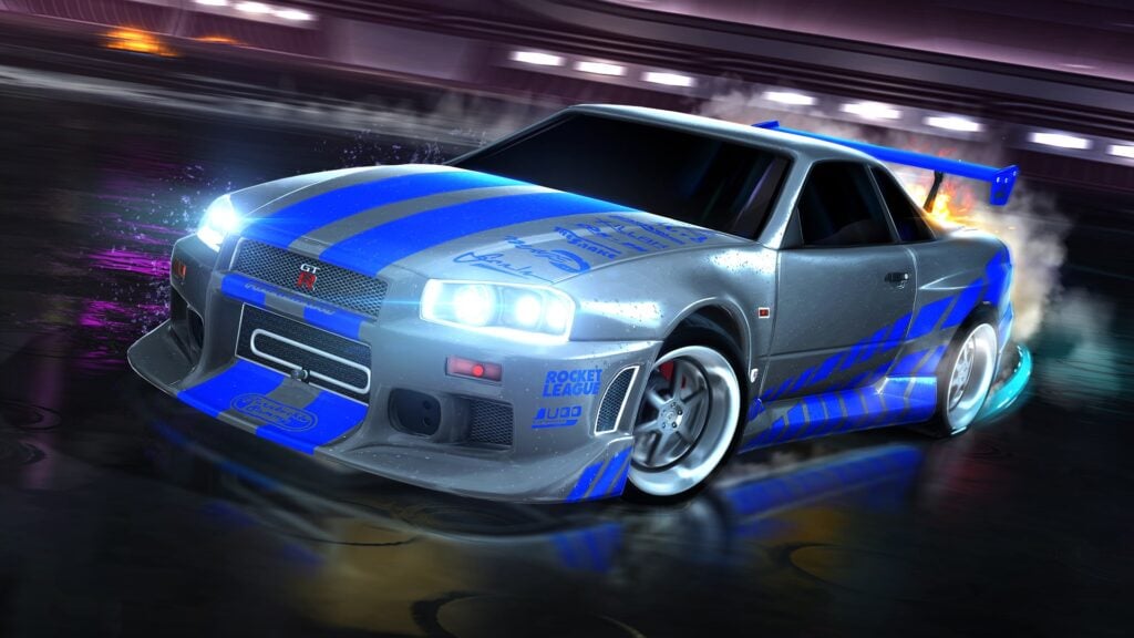 It’s a poster of the collaboration car Fast & Furious '99 Nissan Skyline GT-R R34.