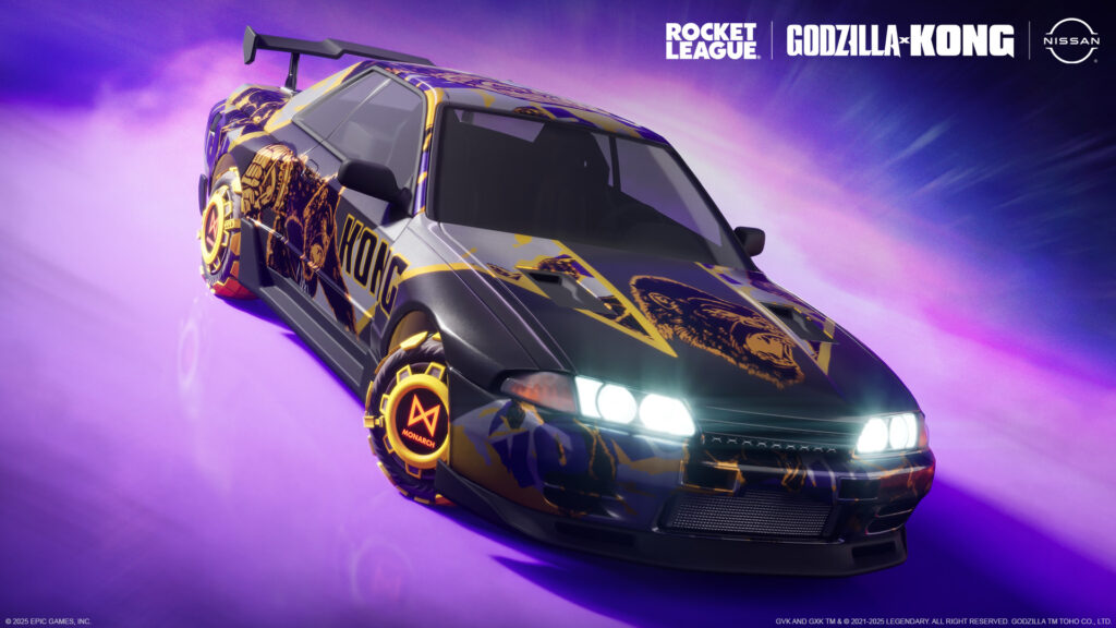 Godzilla and Kong take the form of Nissan Skyline GT-R in Rocket League