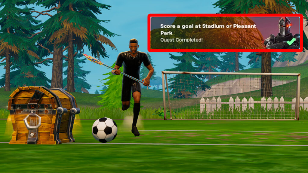 How to score a goal at Stadium or Pleasant Park in Fortnite OG