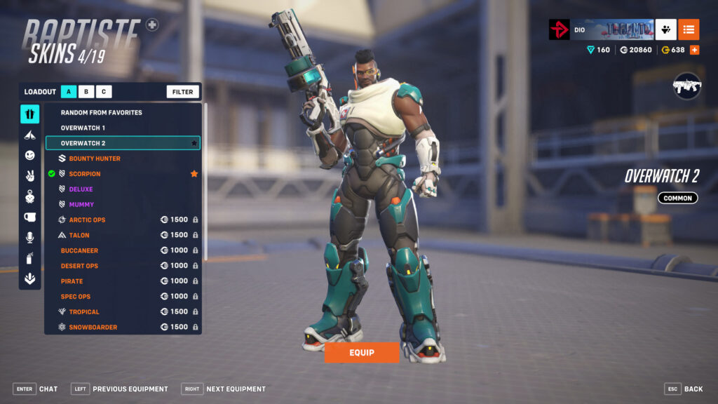 OWCS Home and Away Baptiste skins