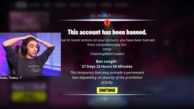 Fortnite pro Sommerset falsely banned for teaming with a cheater