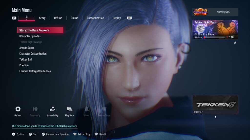 TEKKEN 8 main menu character customization 