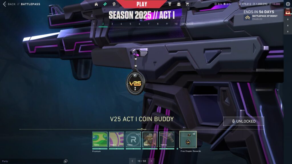 V25 Act I Coin Buddy (Free) in the VALORANT Season 2025 // Act 1 Battlepass.