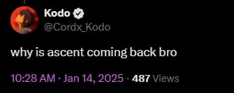 An X post reacting to the VALORANT patch 10.04 map rotation changes.