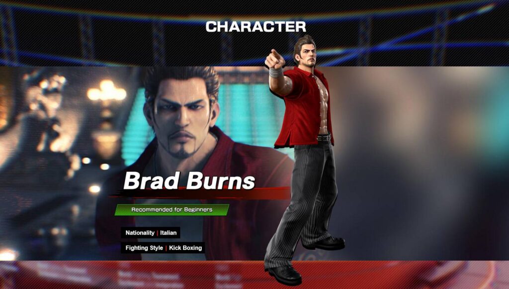 It’s a screenshot from Virtua Fighter 5 R.E.V.O. — it features a beginner-friendly character Brad Burns