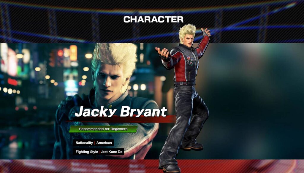 It’s a screenshot from Virtua Fighter 5 R.E.V.O. — it features a beginner-friendly character Jacky Bryant