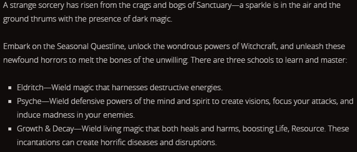 Witchcraft breakdown Diablo IV