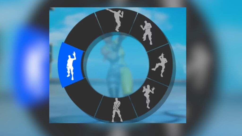 Fortnite Emote wheel screensho