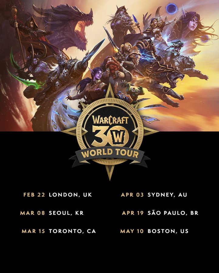 Warcraft 30th Anniversary World Tour dates