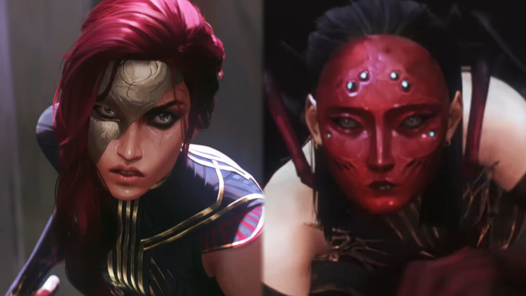 Katarina and Elise in the League of Legends cinematic Bite Marks (Images via Riot Games)