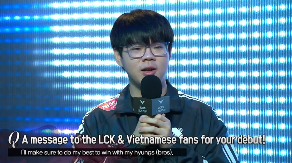 DRX LazyFeel during the 2025 LCK Cup pre-match interview.