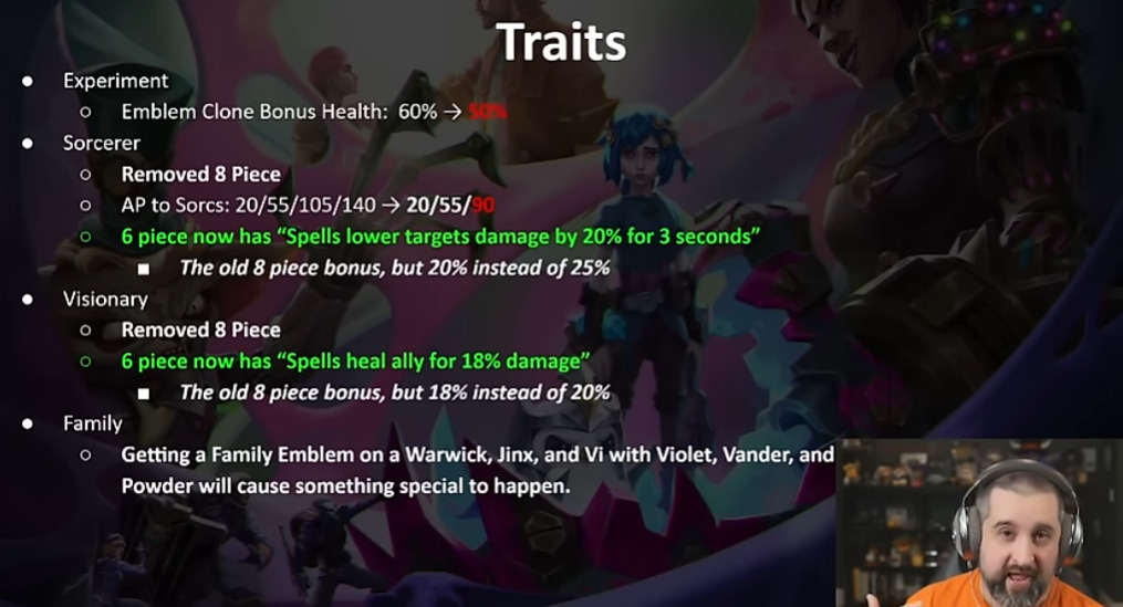 Traits from the TFT patch 13.4 notes