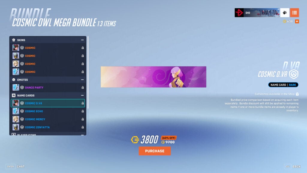 Cosmic D.Va name card