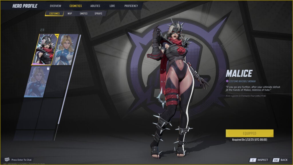 Invisible Woman Malice Marvel Rivals Skin