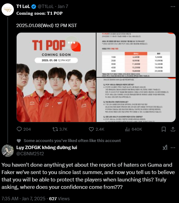 Fans tweets criticizing the company choice for a new chatting app
