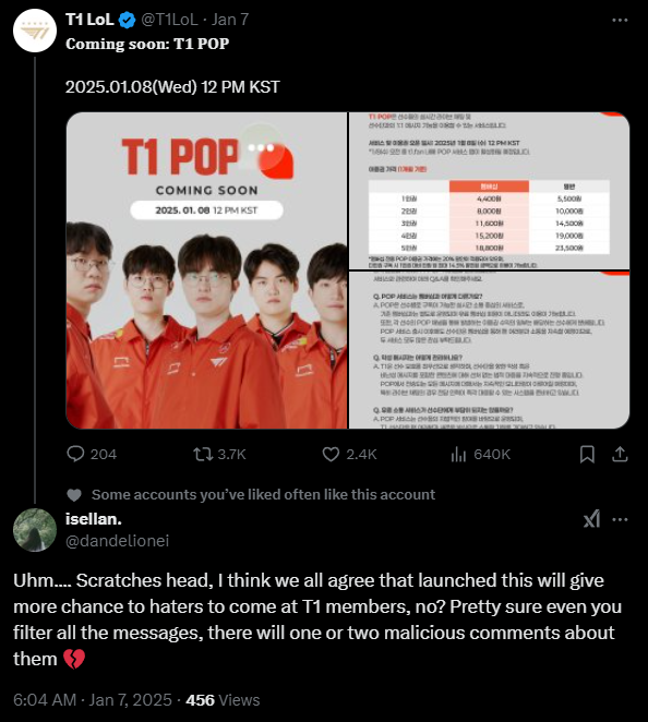 Fans tweets criticizing the company choice for a new chatting app