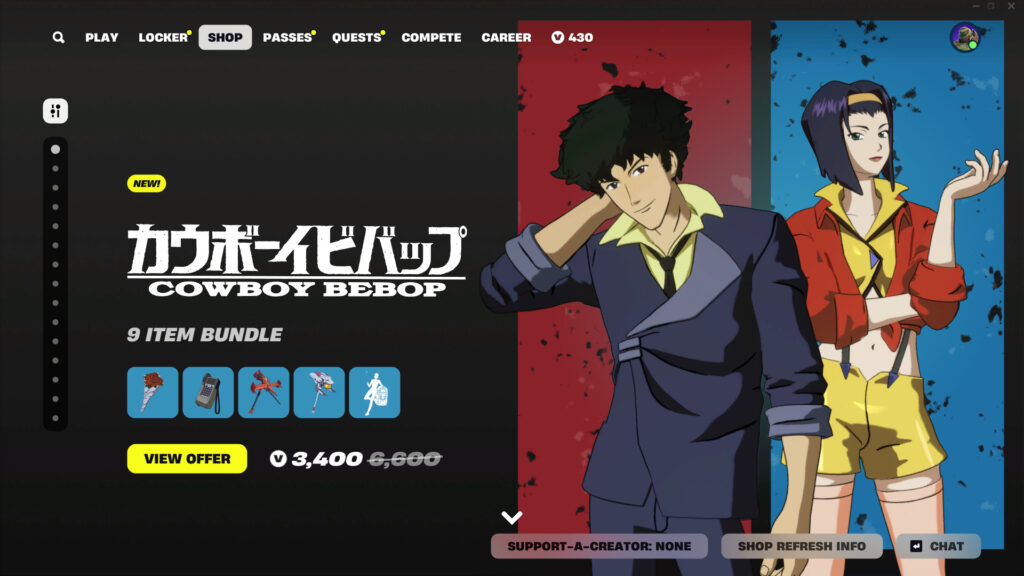 Cowboy Bebop Fortnite Item Shop 1